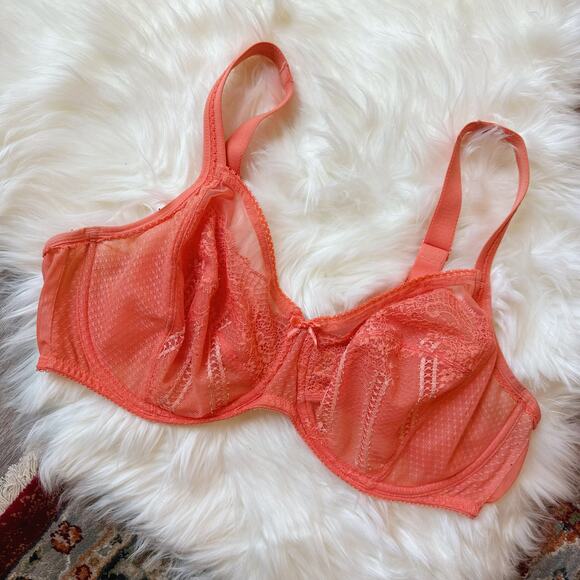 Wacoal Orange Lace Bra - 42D - Picture 2 of 5